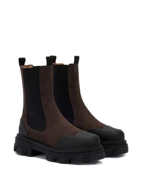 GANNI toe-cap lug-sole boots - Brown