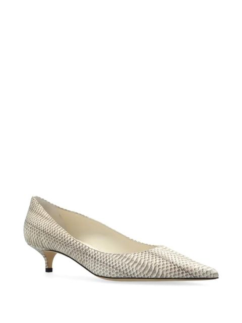 Jimmy Choo 40mm Amelia snakeskin pointed-toe pumps - Neutrals - zdjęcie produktu nr 2