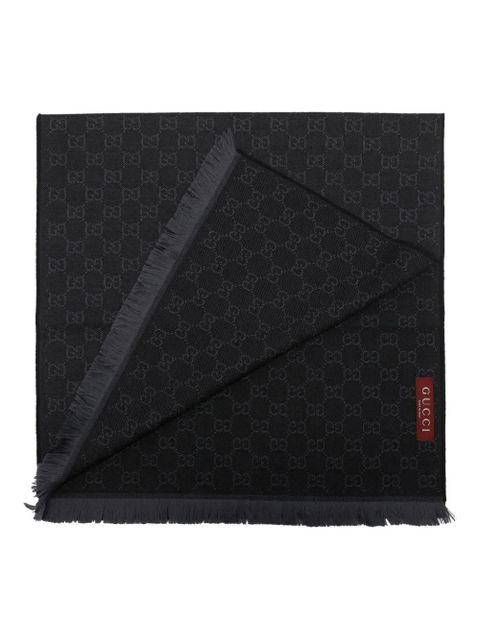 Gucci GG-motif fringed scarf - Black - zdjęcie produktu nr 2