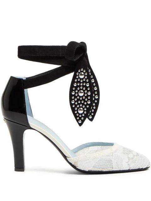 Valentino Garavani 85mm Foliefoliage pumps - White