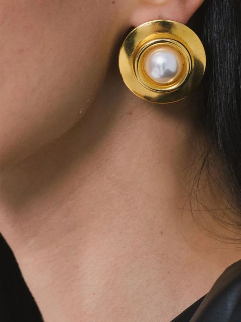 Jennifer Behr Alva pearl-plated earrings - Silver