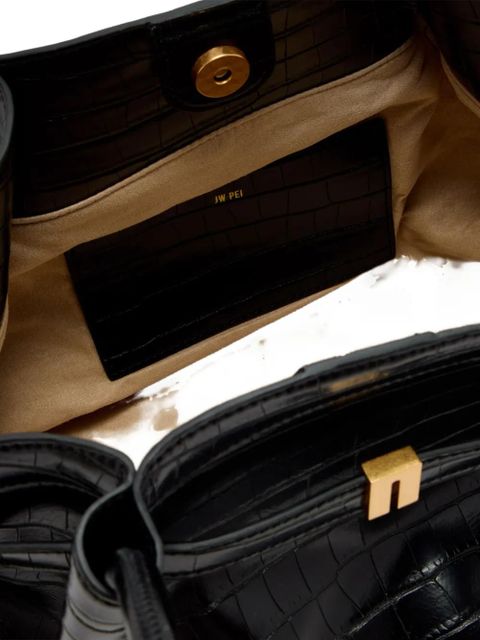 JW Pei medium Hana crocodile-embossed tote bag - Black
