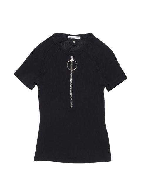 Acne Studios zip short-sleeve top - Black - zdjęcie produktu nr 1