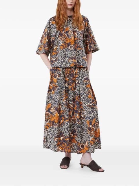 Weekend Max Mara floral-print midi cotton skirt - Blue - zdjęcie produktu nr 2