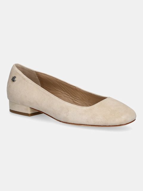 Lauren Ralph Lauren baleriny zamszowe Emellie Bllt kolor beżowy 802974358001 - zdjęcie produktu nr 1