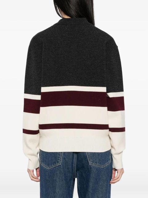 Róhe striped polo top - Grey