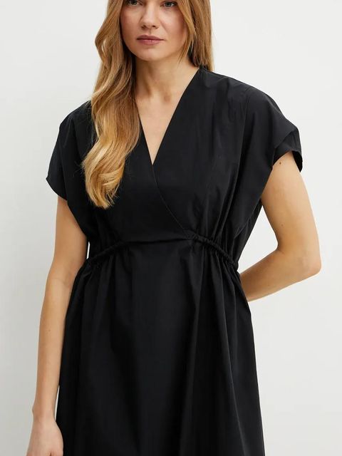 Weekend Max Mara sukienka bawełniana kolor czarny midi rozkloszowana 2515221052600 - zdjęcie produktu nr 2