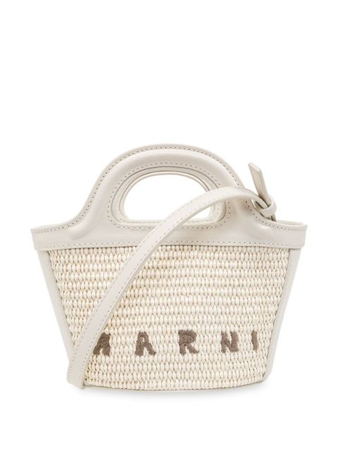 Marni micro Tropicalia logo-embroidered tote bag - White - zdjęcie produktu nr 1