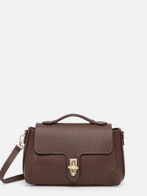 Answear.LAB torebka skórzana kolor brązowy