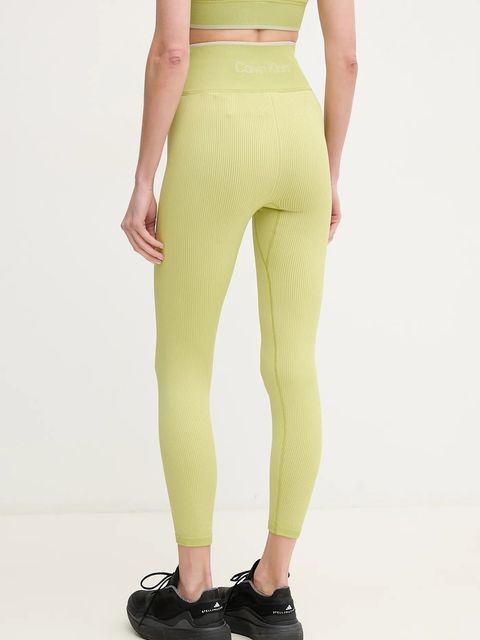 Calvin Klein Performance legginsy treningowe kolor beżowy gładkie 00GWS4L643