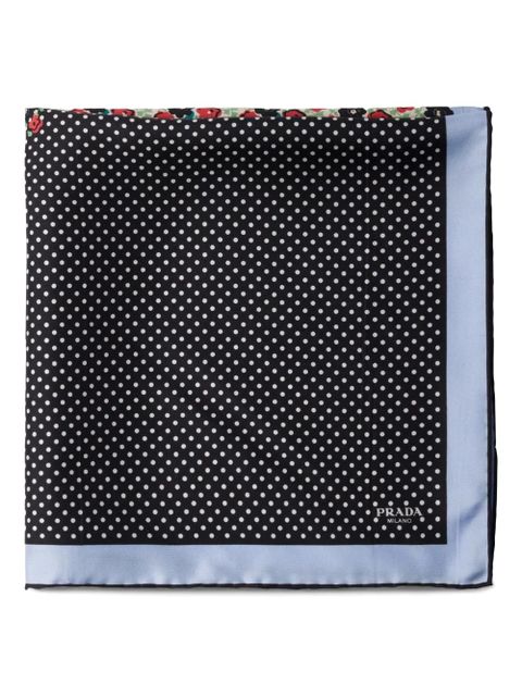 Prada printed silk scarf - Red - zdjęcie produktu nr 1