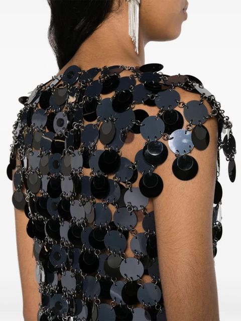 Rabanne sequinned chainmail minidress - Black