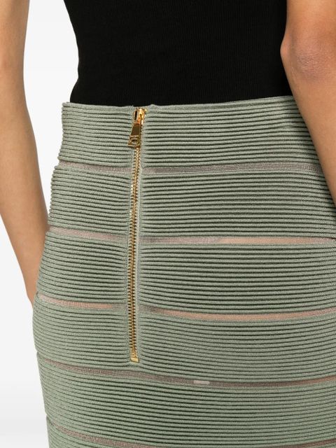 Balmain crossover knitted skirt - Green