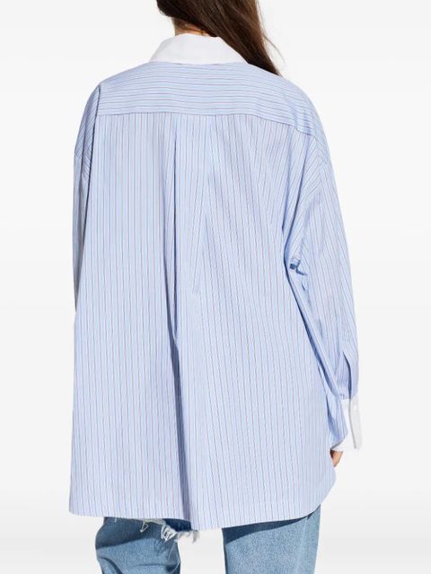 The Attico striped embroidered shirt - Blue