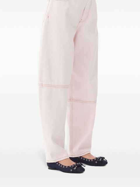 GANNI eyelet detailing denim ballerina shoes - Blue