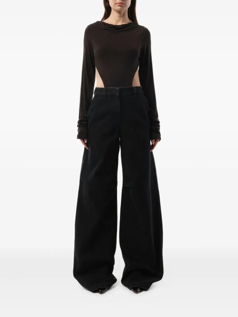 ENTIRE STUDIOS cutout long-sleeve bodysuit - Brown - zdjęcie produktu nr 2