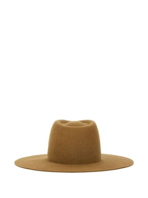 Ruslan Baginskiy logo-detail felt fedora hat - Brown