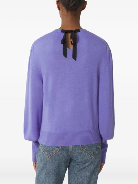 Lanvin ribbon-detail sweater - Purple