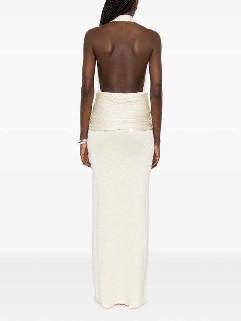 Aya Muse Sereia knotted-waist maxi dress - Neutrals