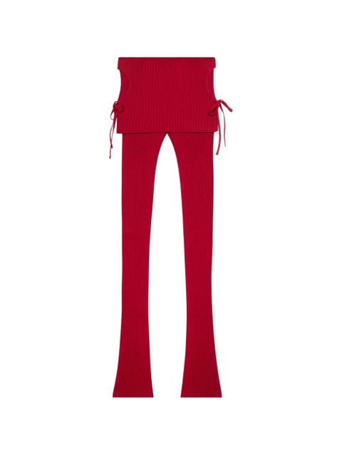 Blumarine cut-out ribbed-knit leggings - Red - zdjęcie produktu nr 1
