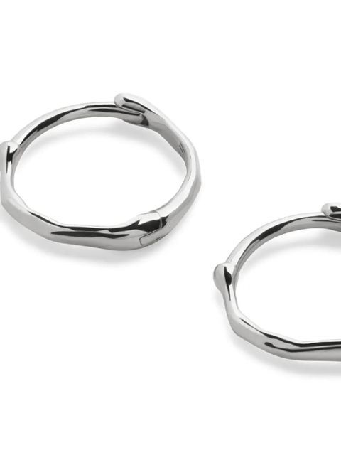 Monica Vinader 14K white gold mini Siren hoops - Silver