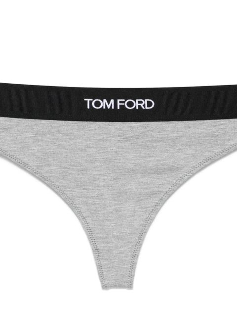 TOM FORD logo-waistband thong - Grey