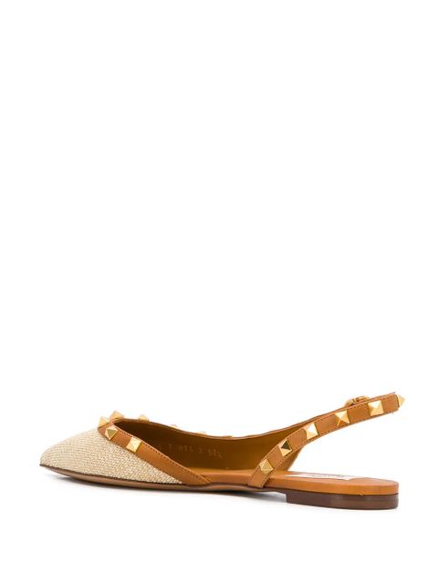Valentino Garavani Rockstud slingback ballerina shoes - Neutrals - zdjęcie produktu nr 2