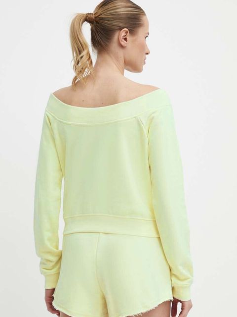 Guess bluza SKYLAR damska kolor żółty gładka V4GQ08 K8802