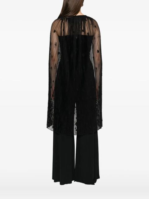 TOTEME floral tulle cape - Black