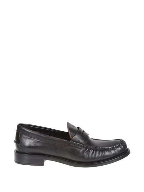 Prada slip-on topstitching leather loafers - Brown - zdjęcie produktu nr 1