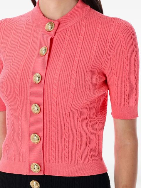 Balmain cable-knit buttoned cardigan - Pink - zdjęcie produktu nr 2