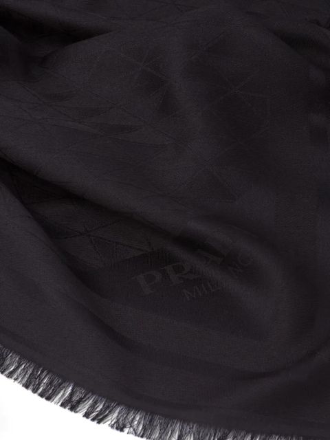 Prada Symbole logo-jacquard scarf - Black - zdjęcie produktu nr 2