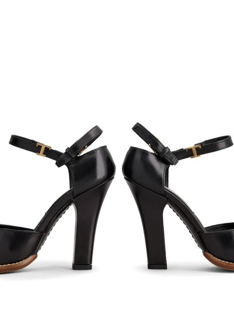 Tod's logo-plaque leather pumps - Black