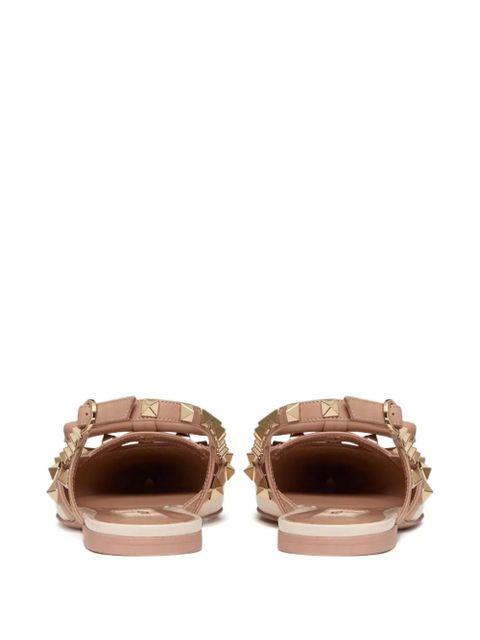 Valentino Garavani Rockstud Bow slingback ballerina shoes - Silver