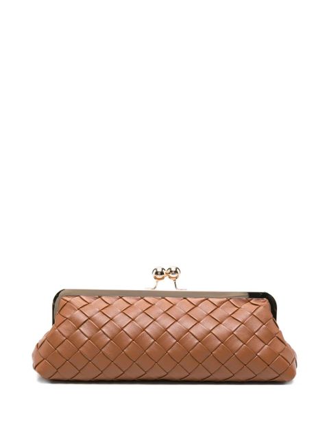 TWINSET woven kiss-lock clutch bag - Brown - zdjęcie produktu nr 1