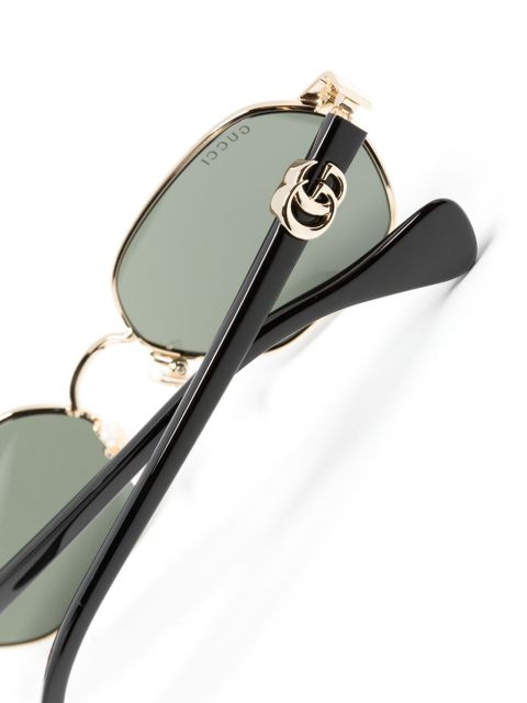 Gucci Eyewear Mini Running oval-frame sunglasses - Gold