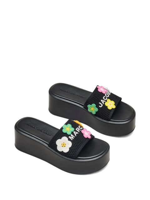 Marc Jacobs The Daisy Crochet Platform slides - Black