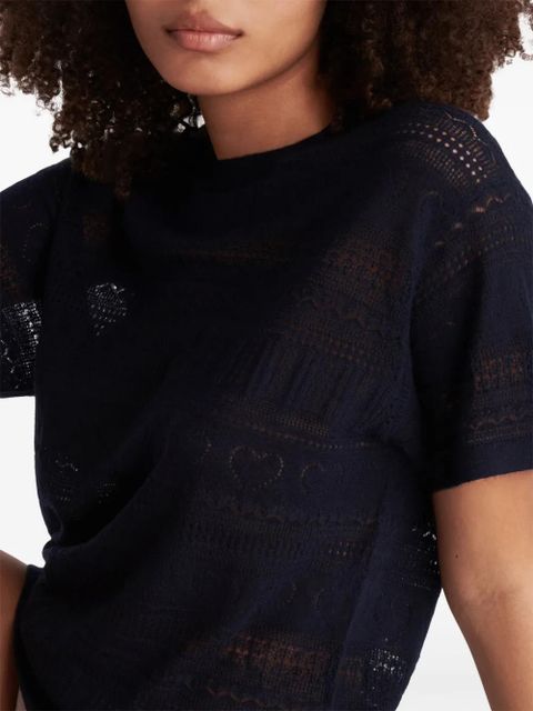 ERES Ambroise lace cashmere T-shirt - Blue