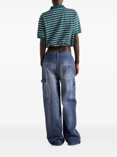 Prada Triangle-logo cargo trousers - Blue