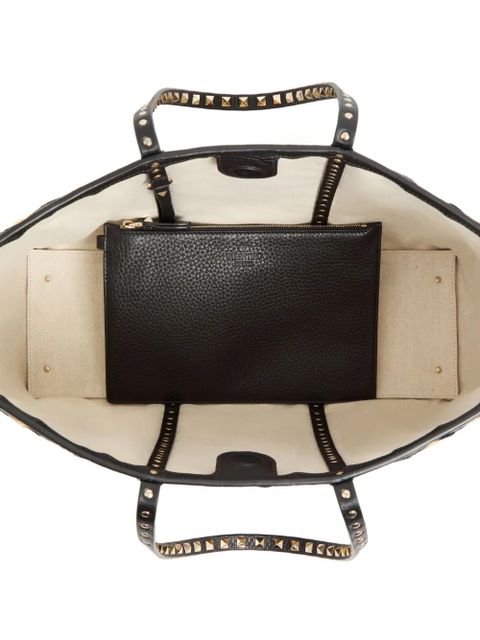 Valentino Garavani Rockstud embroidered tote bag - Neutrals