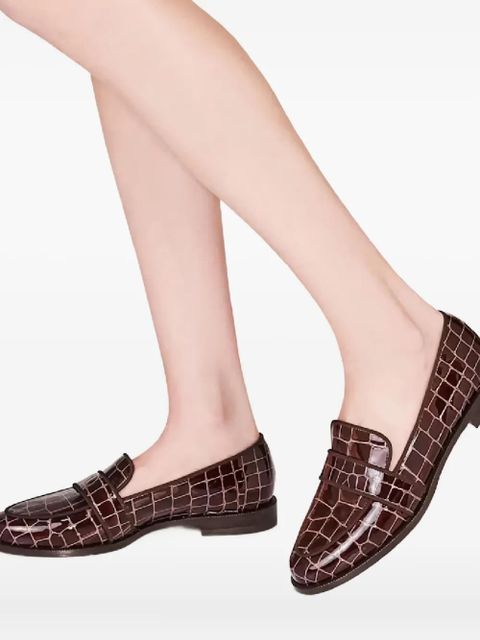 Aquazzura Martin crocodile-effect loafers - Brown