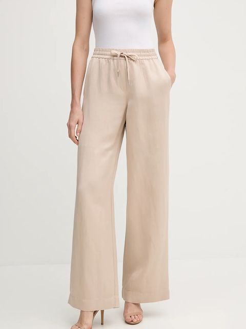 Marc Aurel spodnie damskie kolor beżowy szerokie high waist 1688-1000-93438 - zdjęcie produktu nr 1