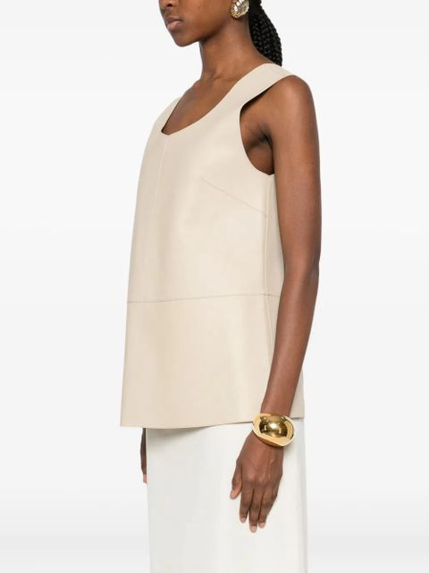 TOTEME scoop-neck leather top - Neutrals - zdjęcie produktu nr 2