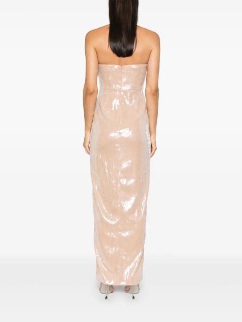 Self-Portrait sequinned maxi dress - Neutrals