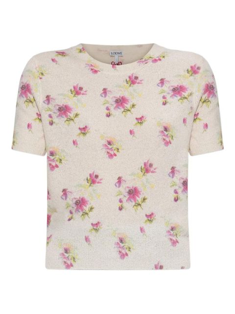 LOEWE floral-print short-sleeve top - White - zdjęcie produktu nr 1