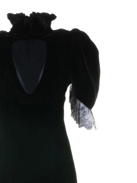 Alexander McQueen lace-detail velvet dress - Black - zdjęcie produktu nr 2