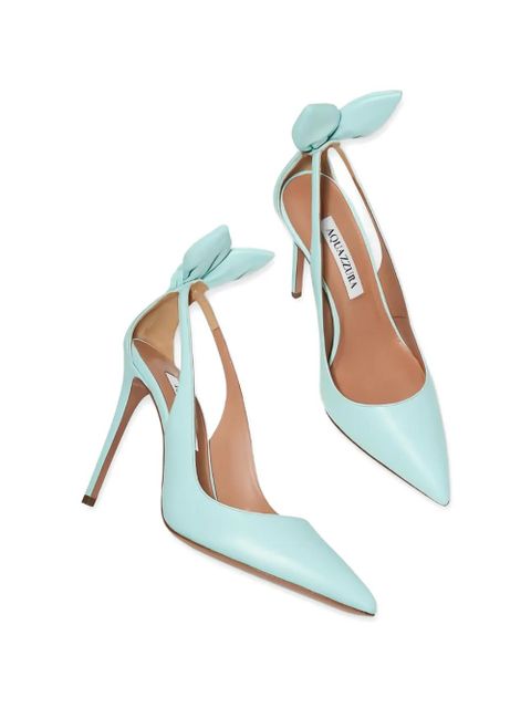 Aquazzura Deneuve bow-detail pumps - Blue - zdjęcie produktu nr 2