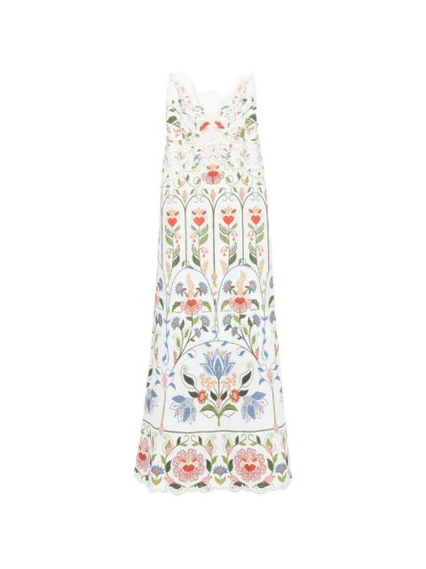 FARM Rio Stitched Garden embroidered midi dress - White - zdjęcie produktu nr 1