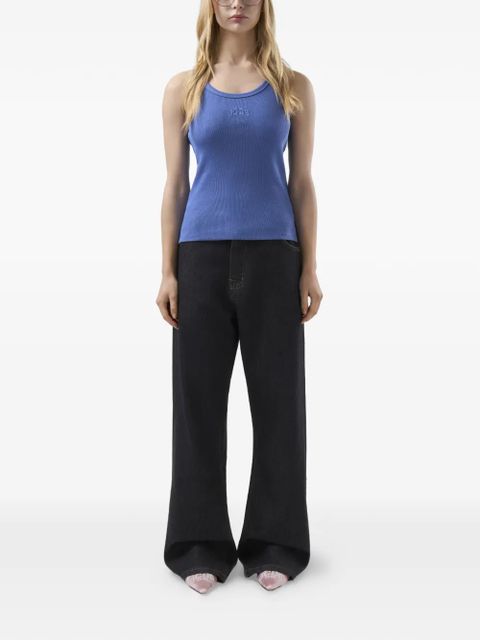 GCDS logo-embroidered tank top - Blue - zdjęcie produktu nr 2