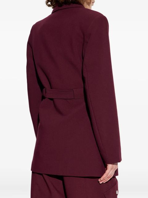 GANNI belted-waist blazer - Red